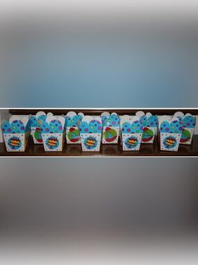 Set of 10 Birthday Party Favor Treat Boxes Chinese Food To Go Style Containers